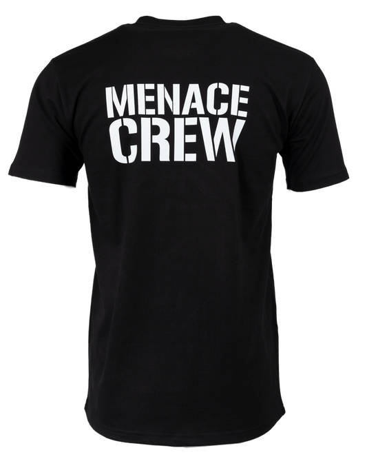 MENACE CREW STAPLE TEE IN BLACK