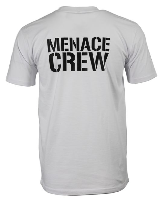 MENACE CREW STAPLE TEE IN WHITE