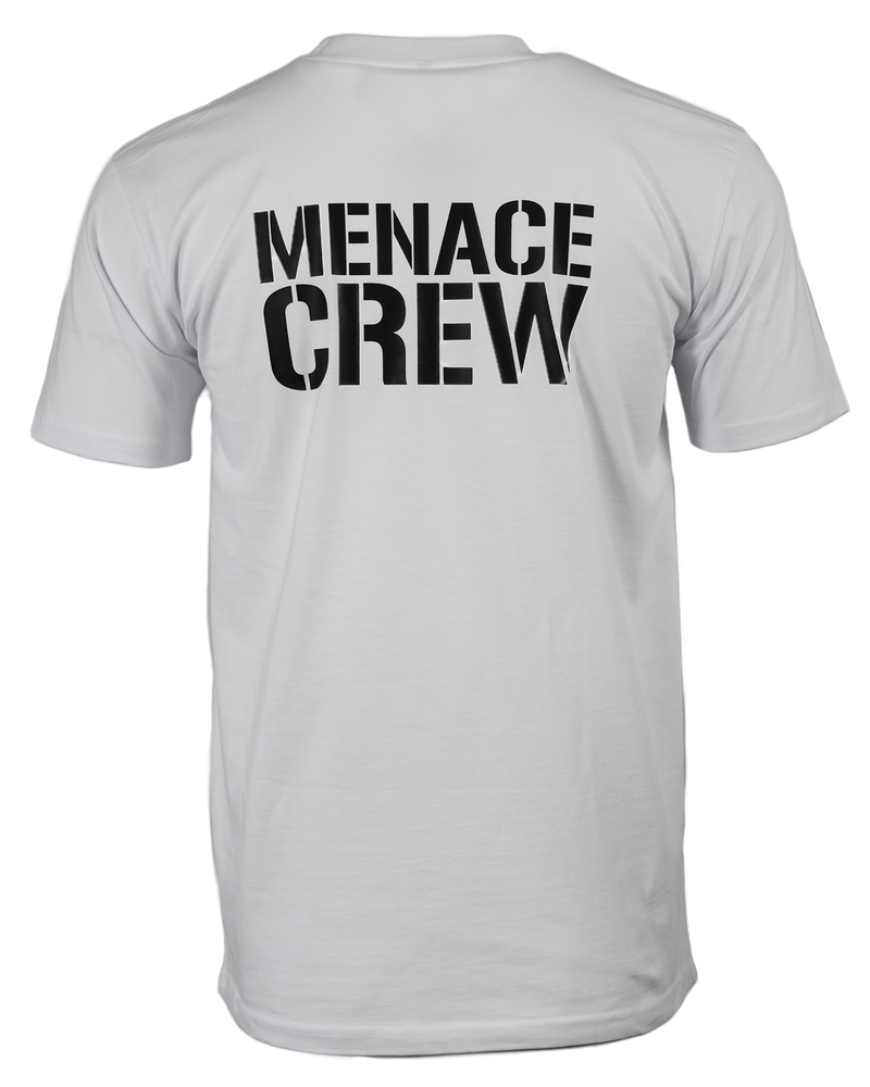 MENACE CREW STAPLE TEE IN WHITE