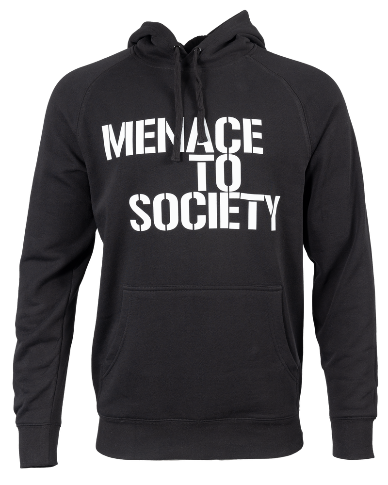 MENACE TO SOCIETY PULLOVER HOODIE IN BLACK