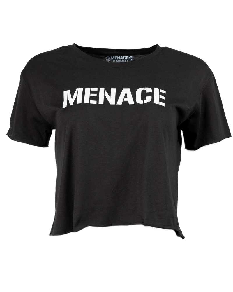 MENACE STAPLE CROP TOP IN BLACK